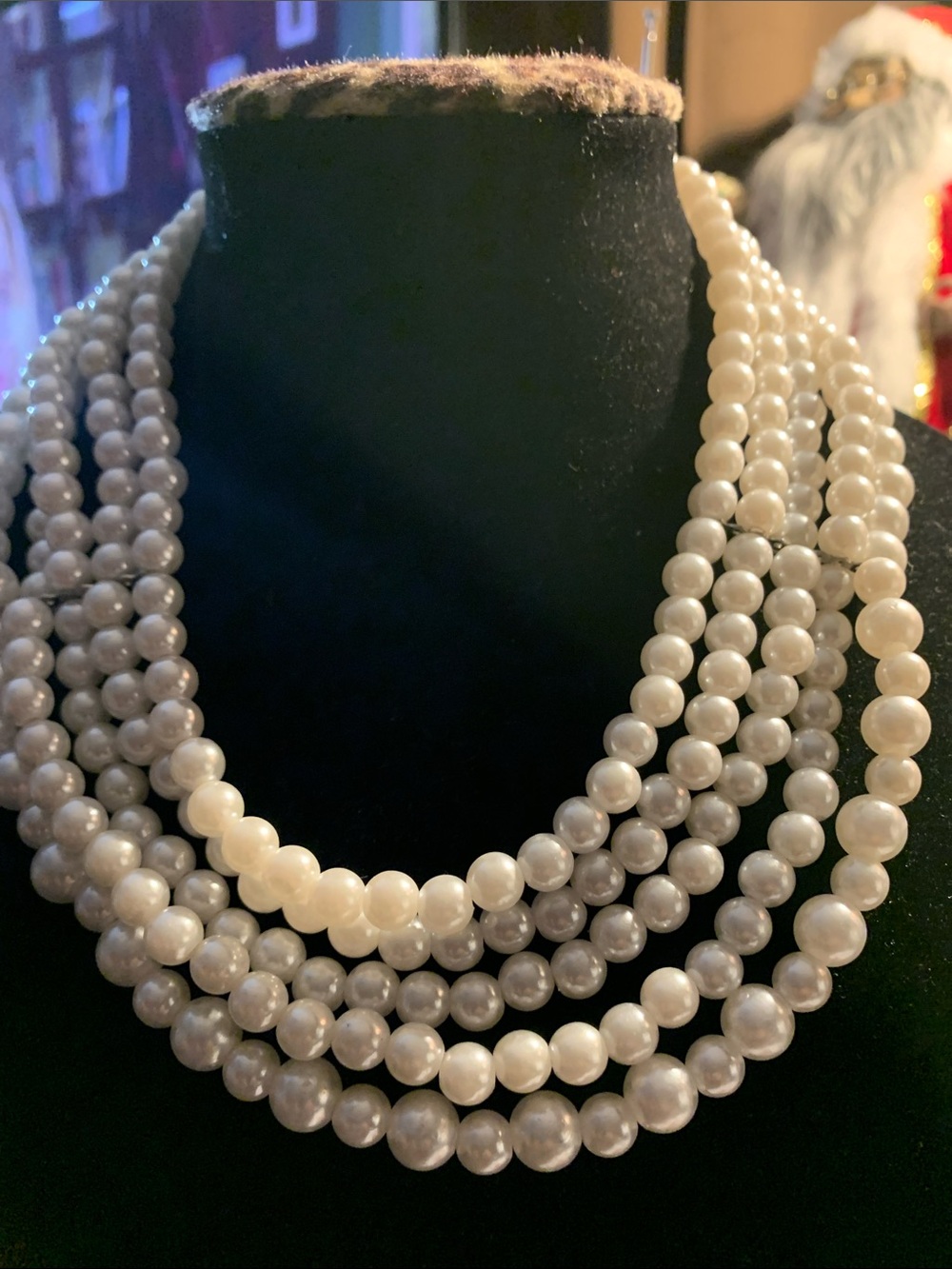 Elegant Multi-Strand White Faux Pearl Necklace for Women